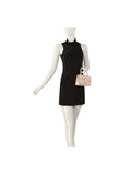 Calin Ruched Satin Pearl Handle Handbag