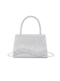 Calin Glitter Bow Accented Shimmer Top-Handle Bag