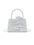 Calin Glitter Bow Accented Shimmer Top-Handle Bag