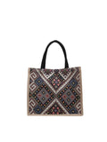 Geometric Patterned Canvas Tote Bag