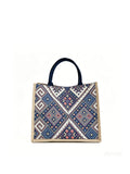 Geometric Patterned Canvas Tote Bag
