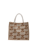 Teddy Bear Print Canvas Tote Bag