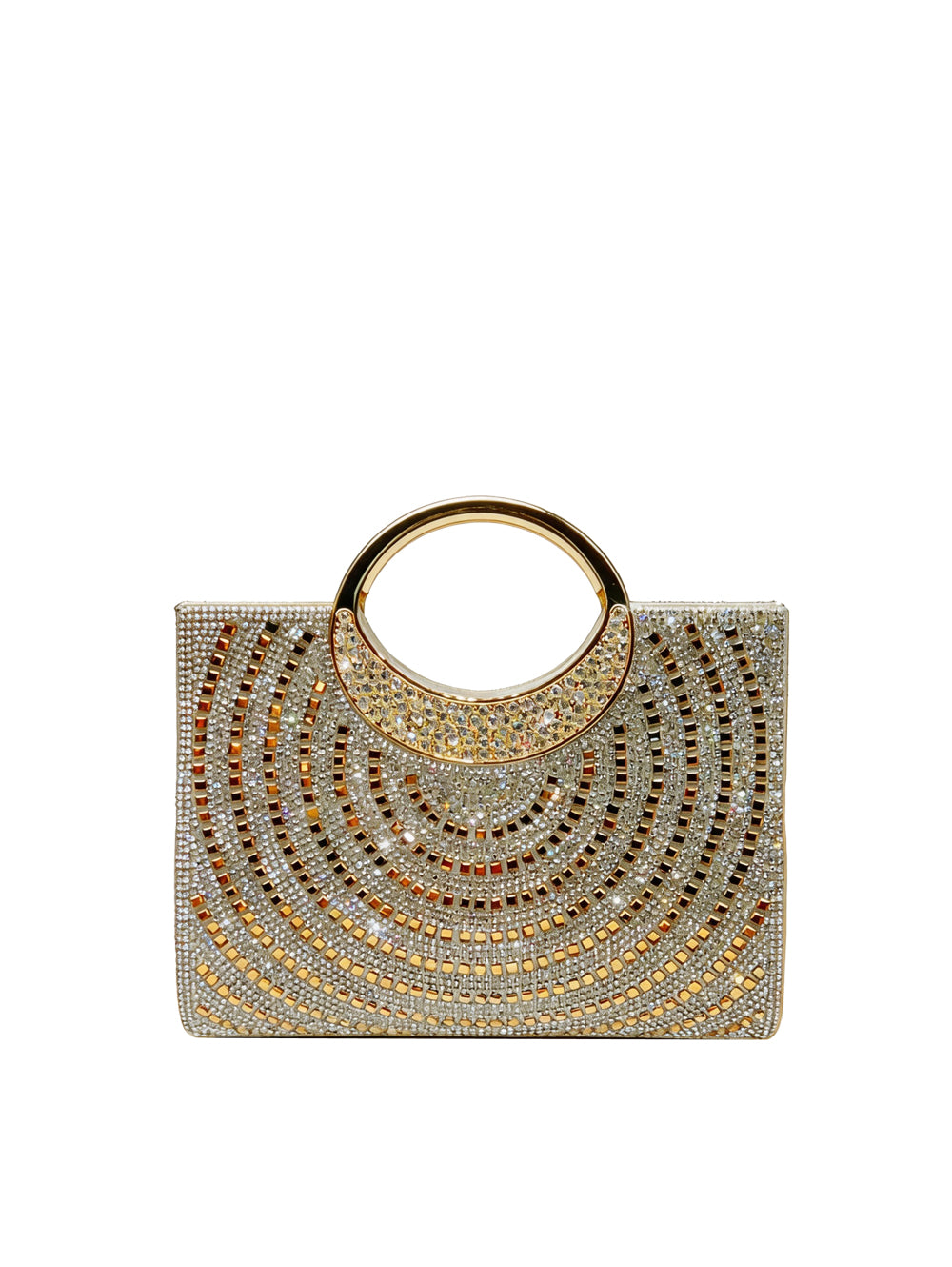 Calin Crystal-Embellished Cutout Top-Handle Evening Bag