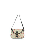 Calin Cherry Print Canvas Shoulder Bag