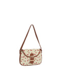 Calin Cherry Print Canvas Shoulder Bag