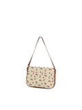 Calin Cherry Print Canvas Shoulder Bag