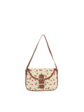 Calin Cherry Print Canvas Shoulder Bag