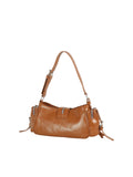 Edgy Studded Multi-Zipper Shoulder Bag
