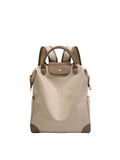 Nylon Convertible Backpack with Faux Leather Trim