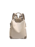 Nylon Convertible Backpack with Faux Leather Trim