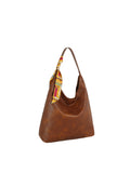 Slouchy Hobo Shoulder Bag with Scarf and Matching Pouch Set