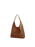 Slouchy Hobo Shoulder Bag with Scarf and Matching Pouch Set
