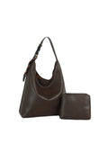 Slouchy Hobo Shoulder Bag with Scarf and Matching Pouch Set