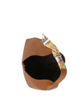 Slouchy Hobo Shoulder Bag with Scarf Accent