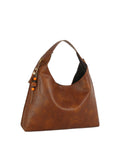 Slouchy Hobo Handbag with Beaded Tassel Accent