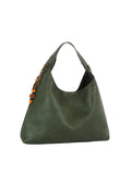 Slouchy Hobo Handbag with Beaded Tassel Accent