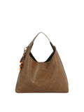Slouchy Hobo Handbag with Beaded Tassel Accent