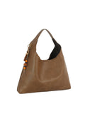 Slouchy Hobo Handbag with Beaded Tassel Accent
