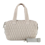 Nylon Puffy quilted boston satchel bag