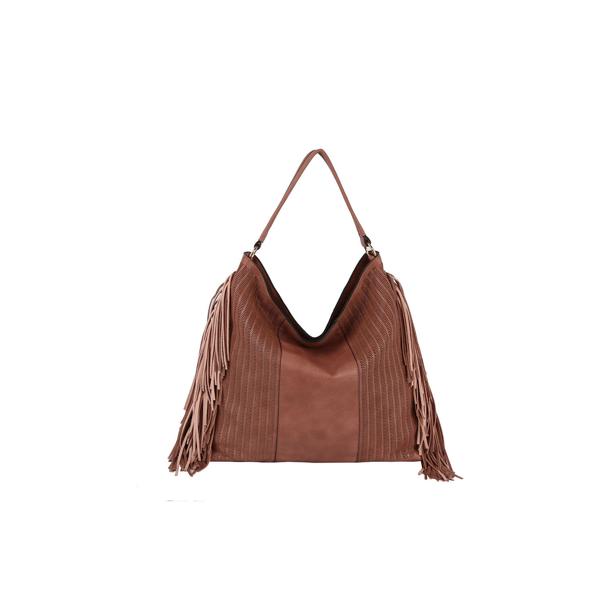 Fringe and lazer cut detailed hobo