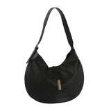 Crescent metal décor hobo shoulder bag