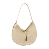 Crescent metal décor hobo shoulder bag