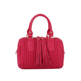 Chevron quilted Tassel boston satchel bag