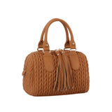 Chevron quilted Tassel boston satchel bag