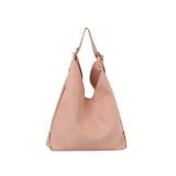 Slouchy buckled handle hobo shoulder bag