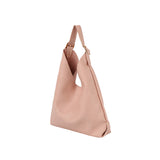 Slouchy buckled handle hobo shoulder bag