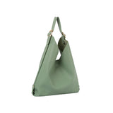 Slouchy buckled handle hobo shoulder bag