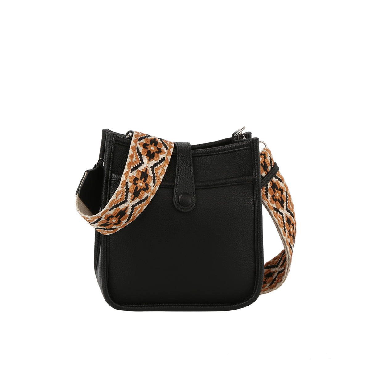 Front pocket structured hobo crossbody bag