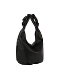 Ruched handle side pocket hobo shoulder bag