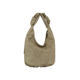 Ruched handle side pocket hobo shoulder bag