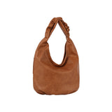 Ruched handle side pocket hobo shoulder bag