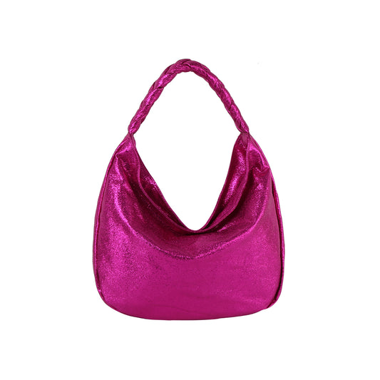 Metallic casual hobo shoulder bag