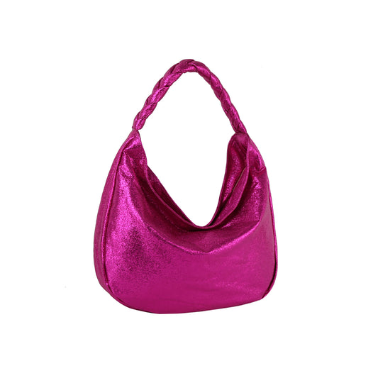 Metallic casual hobo shoulder bag