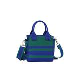 Stripe canvas mini tote satchel bag