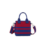 Stripe canvas mini tote satchel bag