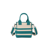 Stripe canvas mini tote satchel bag