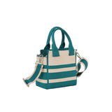 Stripe canvas mini tote satchel bag