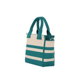 Stripe canvas mini tote satchel bag