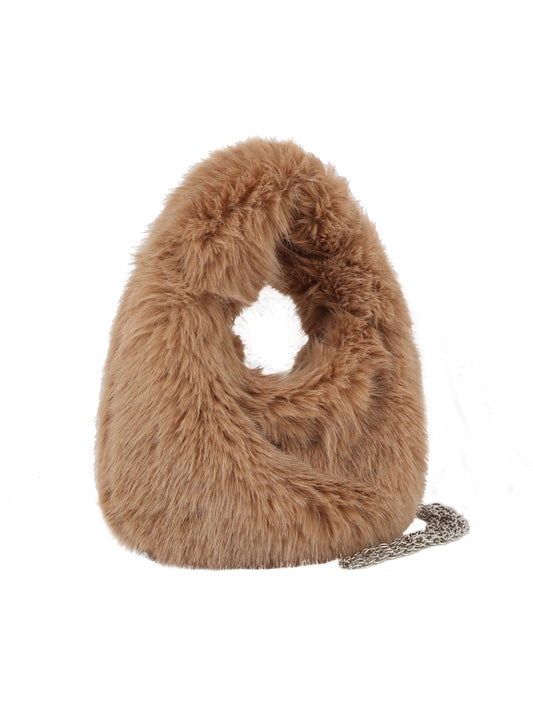 Calin Faux Fur Hobo Bag