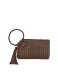 Calin Woven Fringe Cuff Handle Clutch