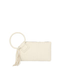 Calin Woven Fringe Cuff Handle Clutch