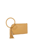 Calin Woven Fringe Cuff Handle Clutch