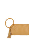 Calin Woven Fringe Cuff Handle Clutch