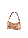 Calin Faux Fur Animal Print Braided Shoulder Bag