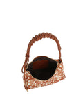 Calin Faux Fur Animal Print Braided Shoulder Bag