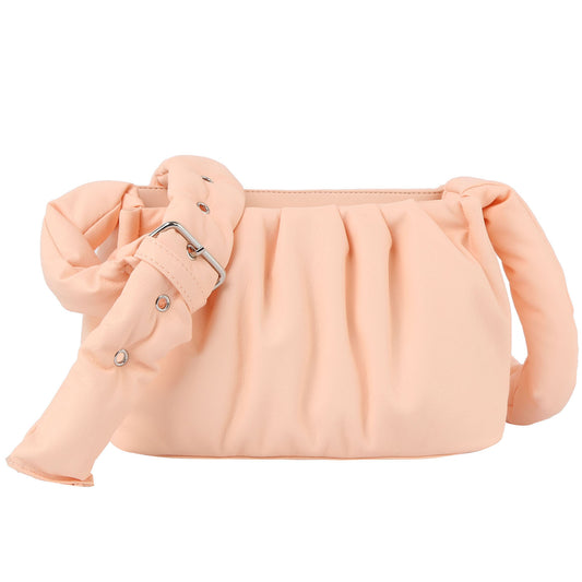 Puffy ruched spring crossbody bag